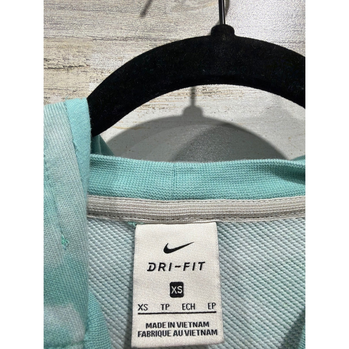 Nike Fly Hoodie Women XS Teal Tie Dye Standard Issue Dri-FIT Pullover EUC3