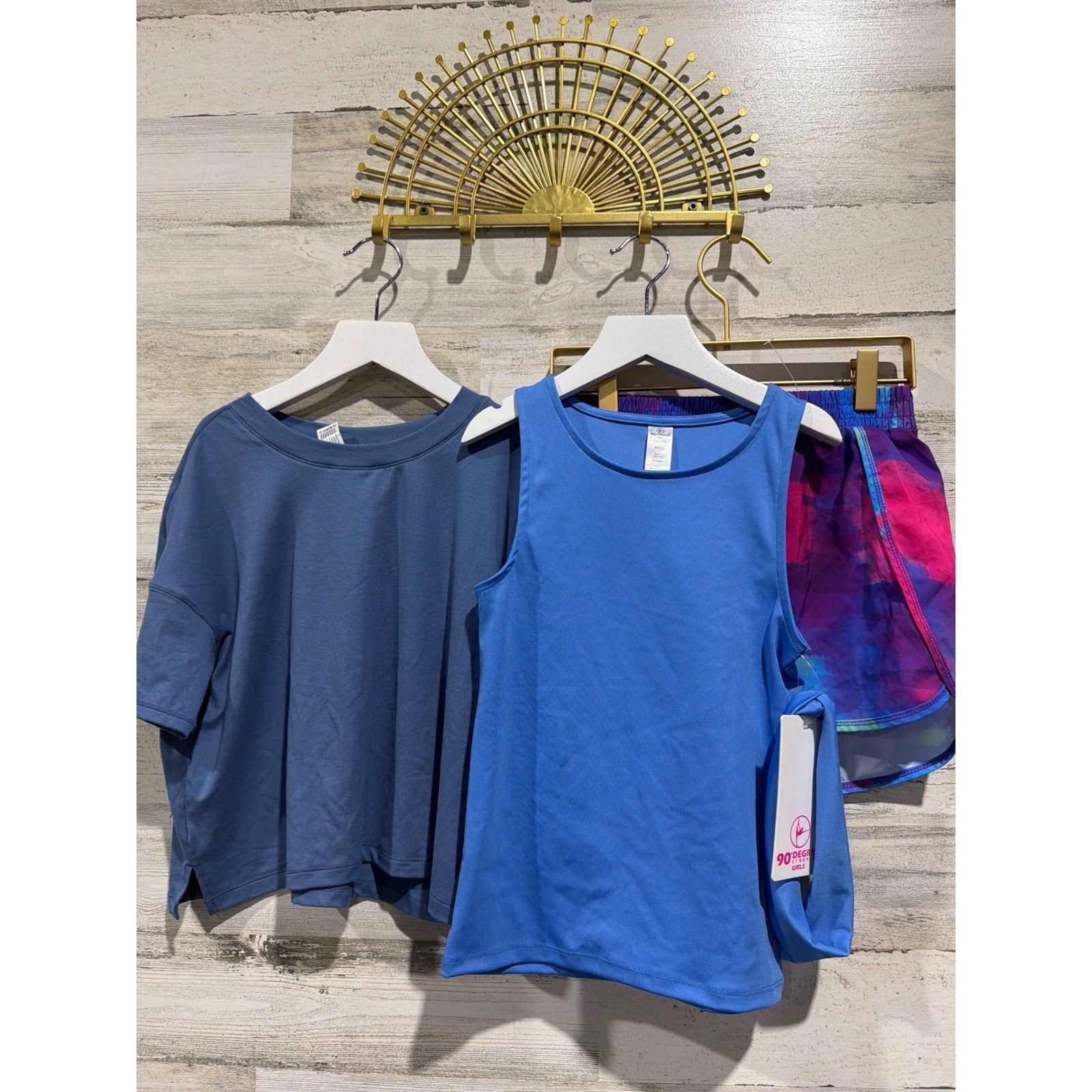 90 Degree All In Motion Girls 10/12 Blue Pink Athletic Bundle Activewear NWT/EUC0
