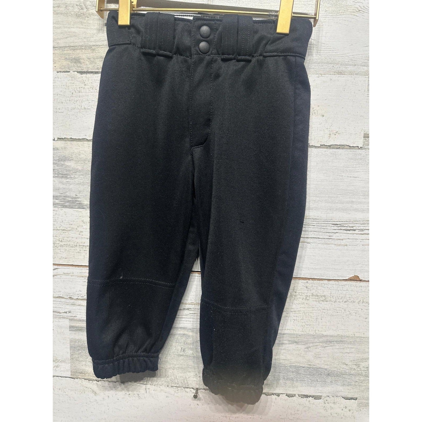 Wilson Baseball Pants Boys Small Black Double Knee Elastic Cuff GUC*3