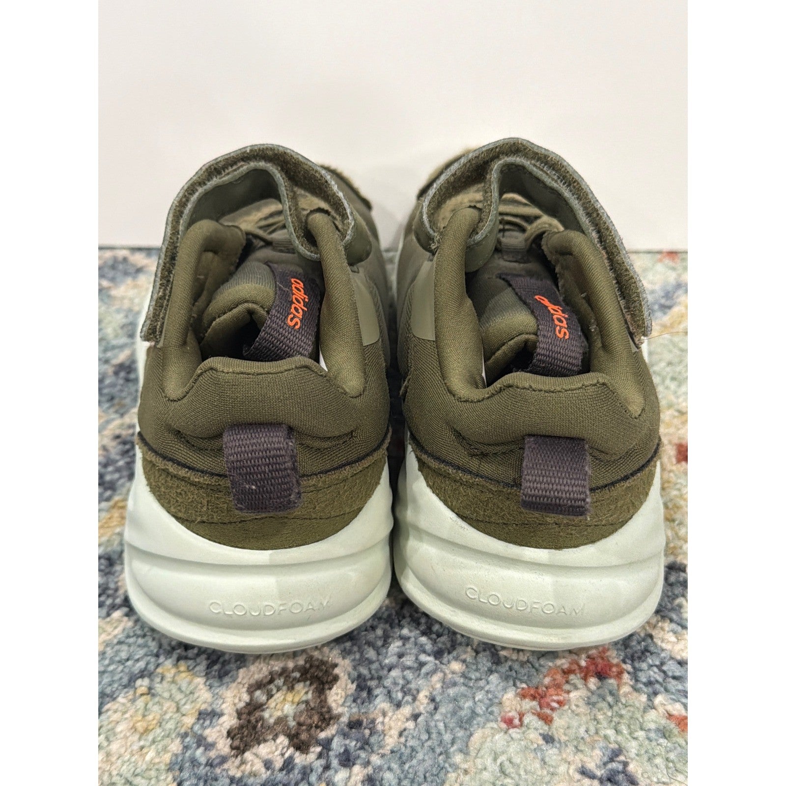 Adidas Tensaur Run 2.0 Sneakers Boys 12K Olive Green Orange Sporty4