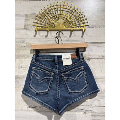 Shyanne Denim Shorts Women 27 Blue High Rise Rhinestone Western Cowgirl NWT5
