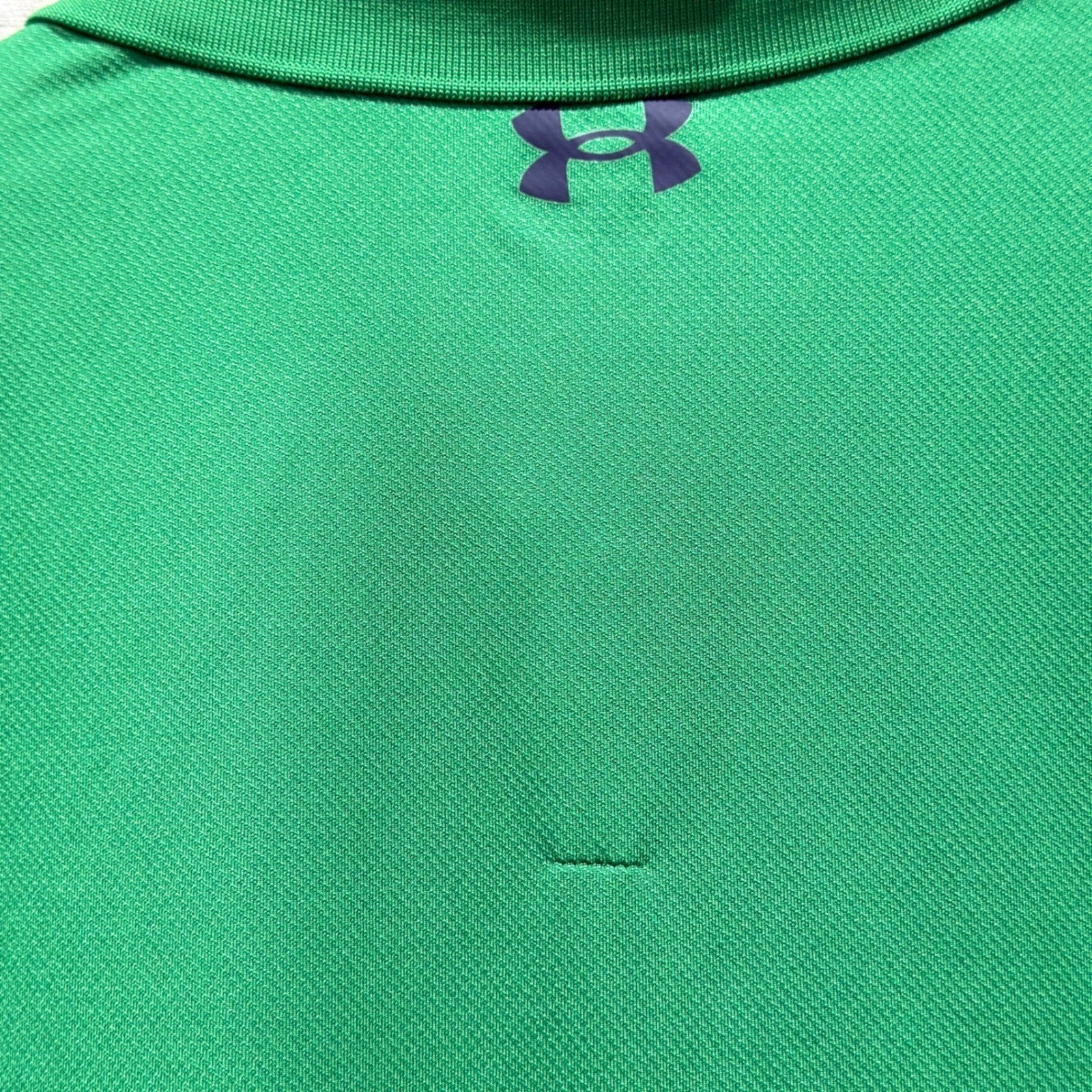 Under Armour Polo Shirt Boys Youth Small Green Short Sleeve Performance *Flawed4
