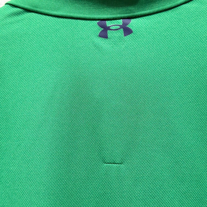 Under Armour Polo Shirt Boys Youth Small Green Short Sleeve Performance *Flawed4