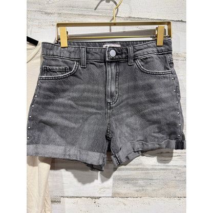 Lucky Brand SO Shirt Shorts Set Girls 12/14 Cream Black Horse Rodeo Club EUC3