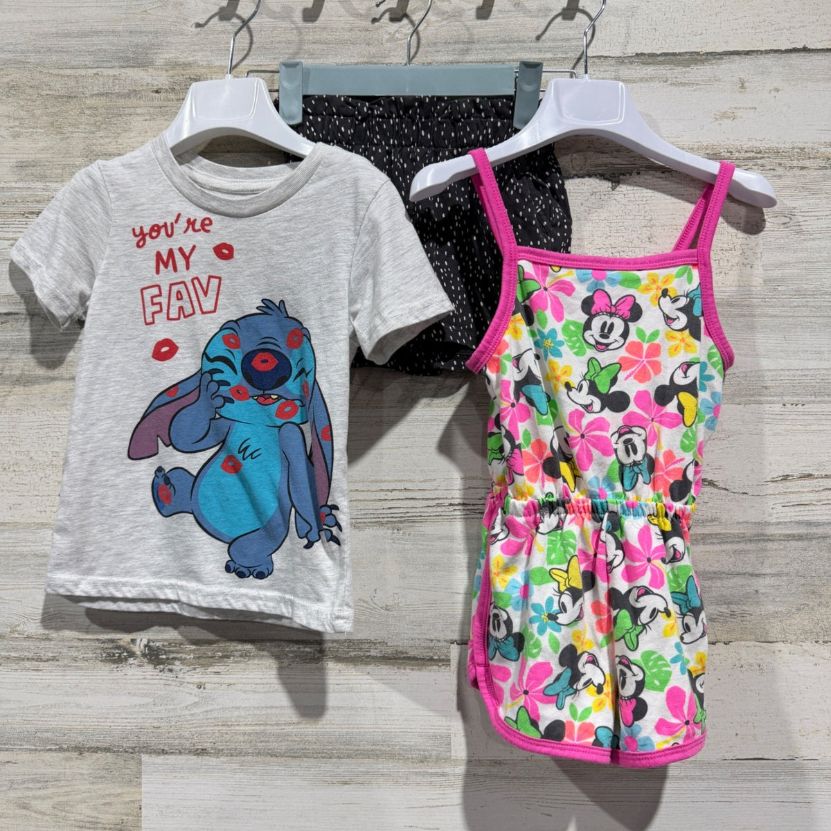 Disney Stitch Raya Minnie Mouse Clothing Bundle Girls 3T/4T Colorful Character1