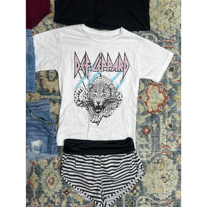 Band Tee Denim Shorts Girls 4/5 Bundle4