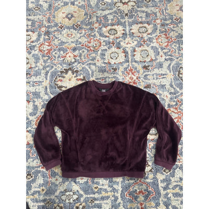 Athleta Girl Coaster Luxe Sweatshirt Girls XS 6 Dark Plum Fuzzy Fleece0