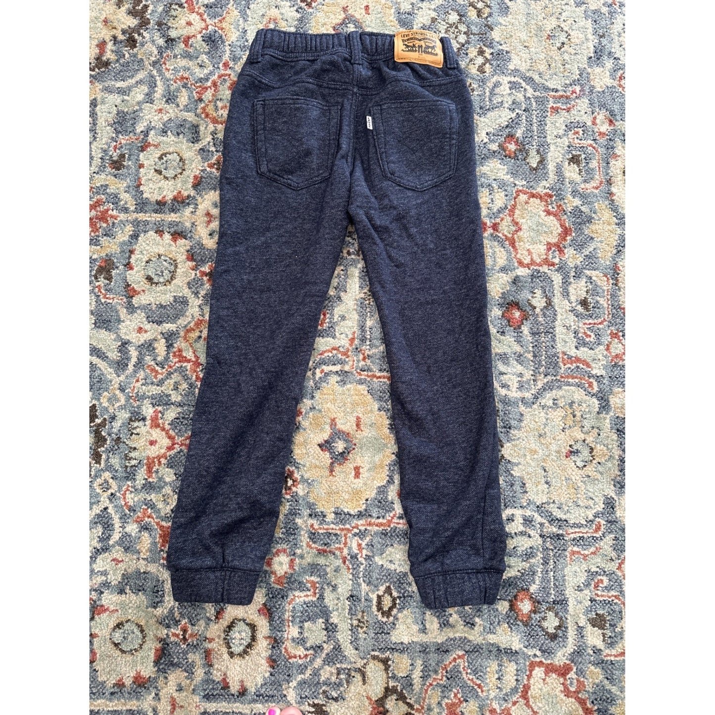 Levi Knit Joggers Boys Size Small 8-10 Navy Blue Heathered EUC4