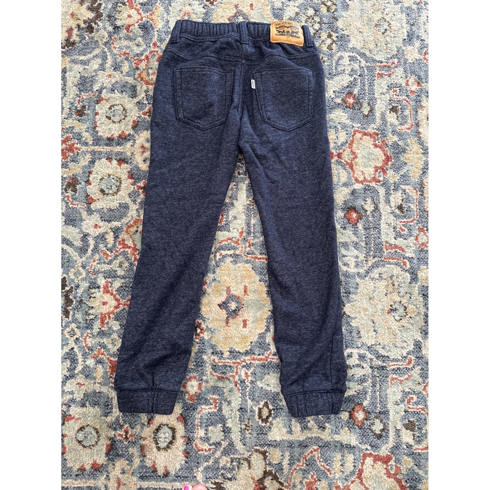 Levi Knit Joggers Boys Size Small 8-10 Navy Blue Heathered EUC4