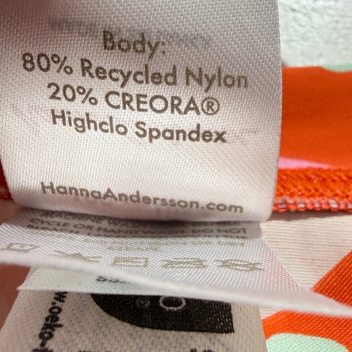 Hanna Andersson Rash Guard Girls Size 4 Orange Pink Floral Swim Top EUC3