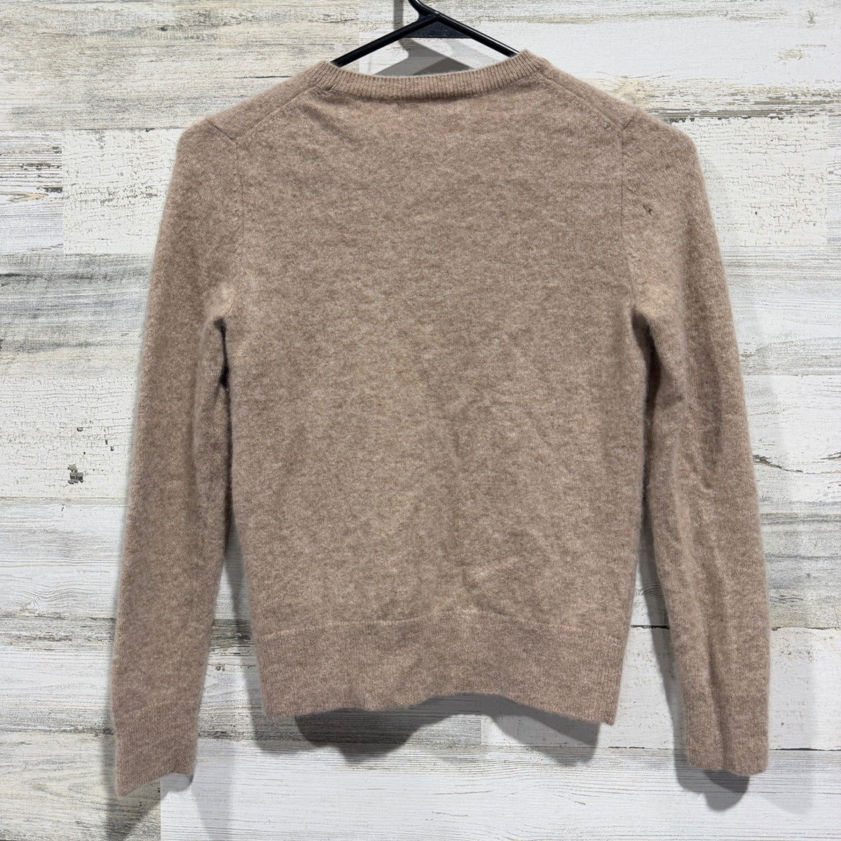 Quince Mongolian Cashmere Crewneck Sweater Women XS Tan 100% Cashmere Flawed*3