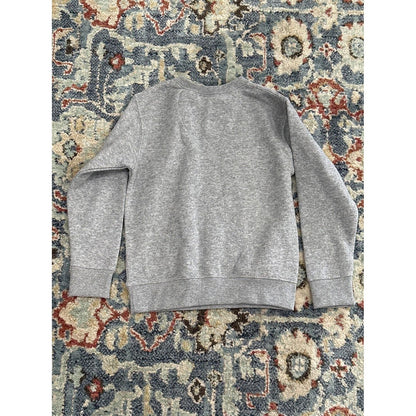 Rabbit Skins Sweatshirt Boys Girls 5/6 Grey Blank Fleece Crewneck EUC2