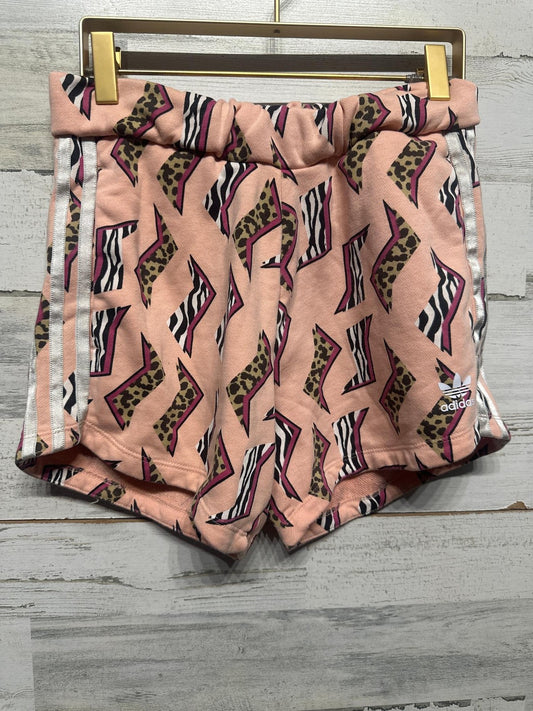 Adidas Shorts Girls 13/14 Pink Animal Print Leopard Zebra Trefoil EUC0