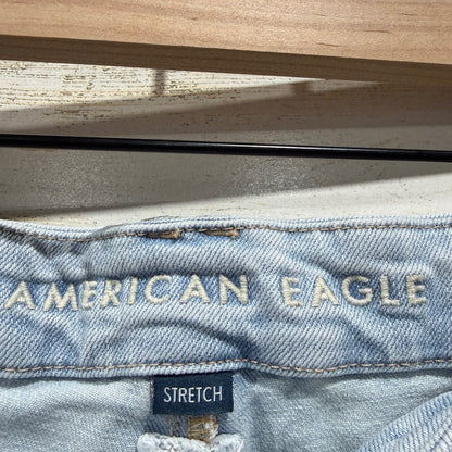 American Eagle Curvy Stovepipe Jeans Women 8S Light Blue Stretch Denim Boho EUC2