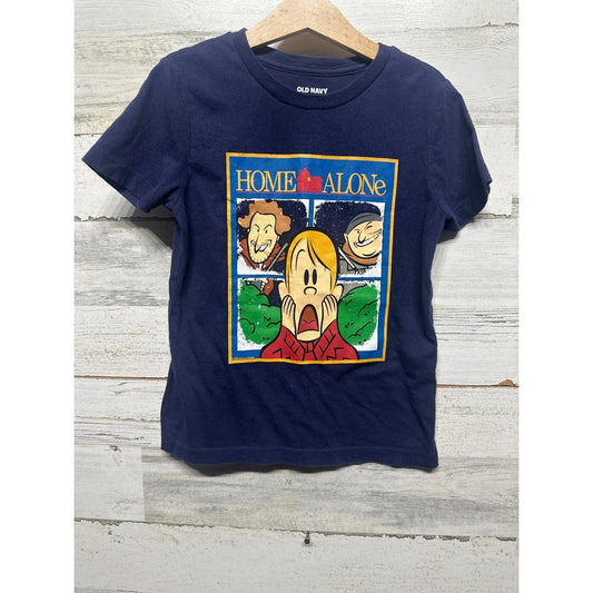 Old Navy Home Alone Graphic Tee Boys Size 5 Navy Blue Movie Kevin EUC0