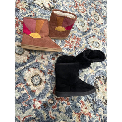 Winter Boots Girls Toddler Size 9 Brown Sunburst and Black Bundle GUC0