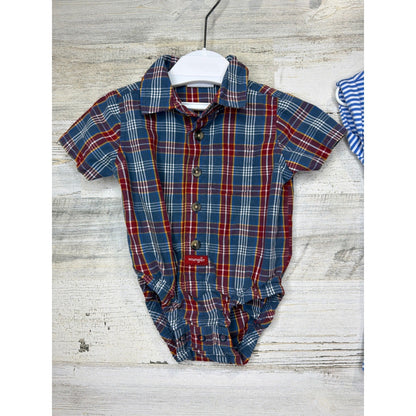 Wrangler Wonder Nation Carters Baby Boys 3M Plaid Striped Bundle Red White Blue4