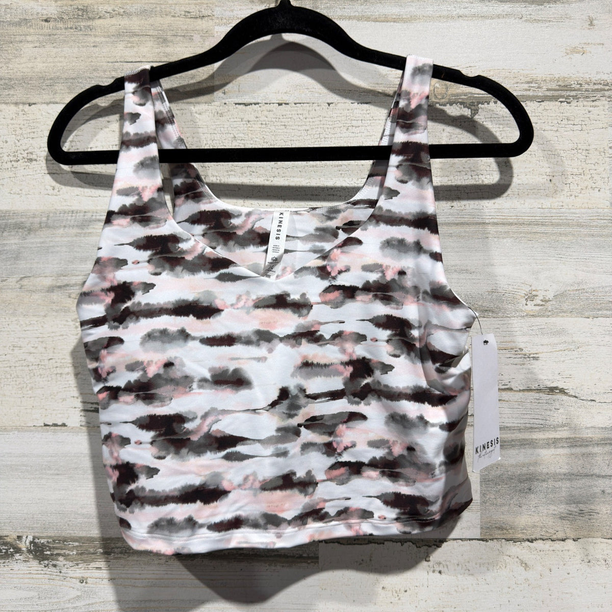 Kinesis The Active Project Crop Tank Women Large Pink Gray Activewear NWT0
