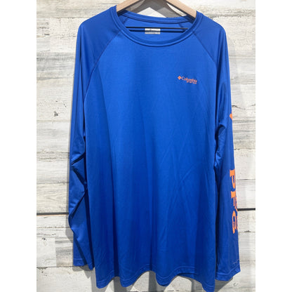 Columbia PFG Shirt Mens XXL Blue Long Sleeve Terminal Tackle Fishing EUC0