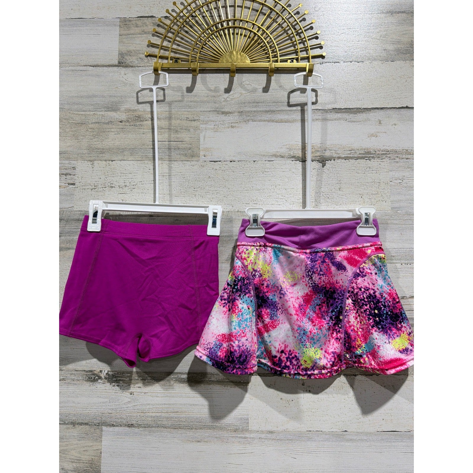 GB BCG Champion Activewear Lot Girls M 7/8 Lime Magenta Skort Shorts Set4