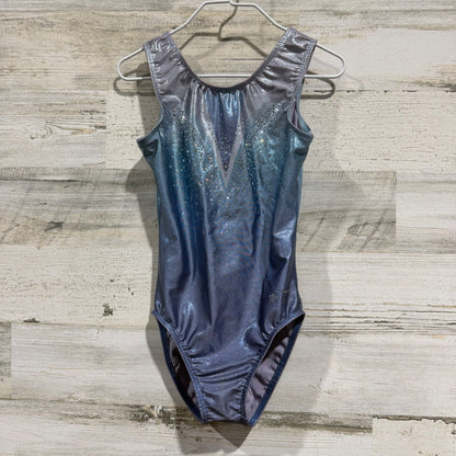 Destira Ombre Rhinestone Leotard Girls Child's Small Blue Purple Sparkle EUC0
