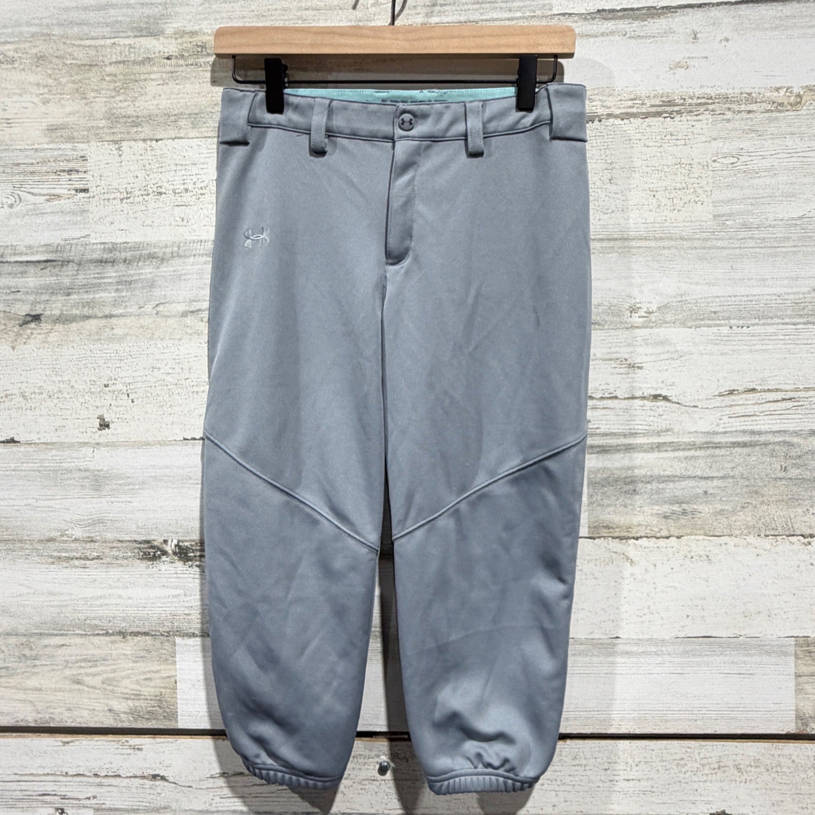 Under Armour Baseball Pants Kids Youth Large Gray Loose Fit HeatGear0