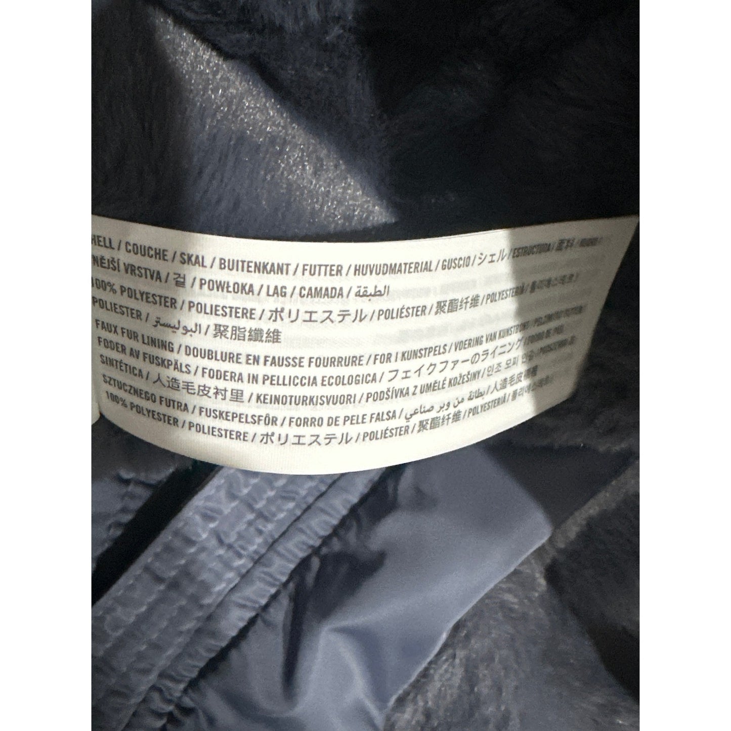 Abercrombie Kids Hooded Bomber Jacket Boys 5/6 Navy Blue Faux Fur Lined EUC4