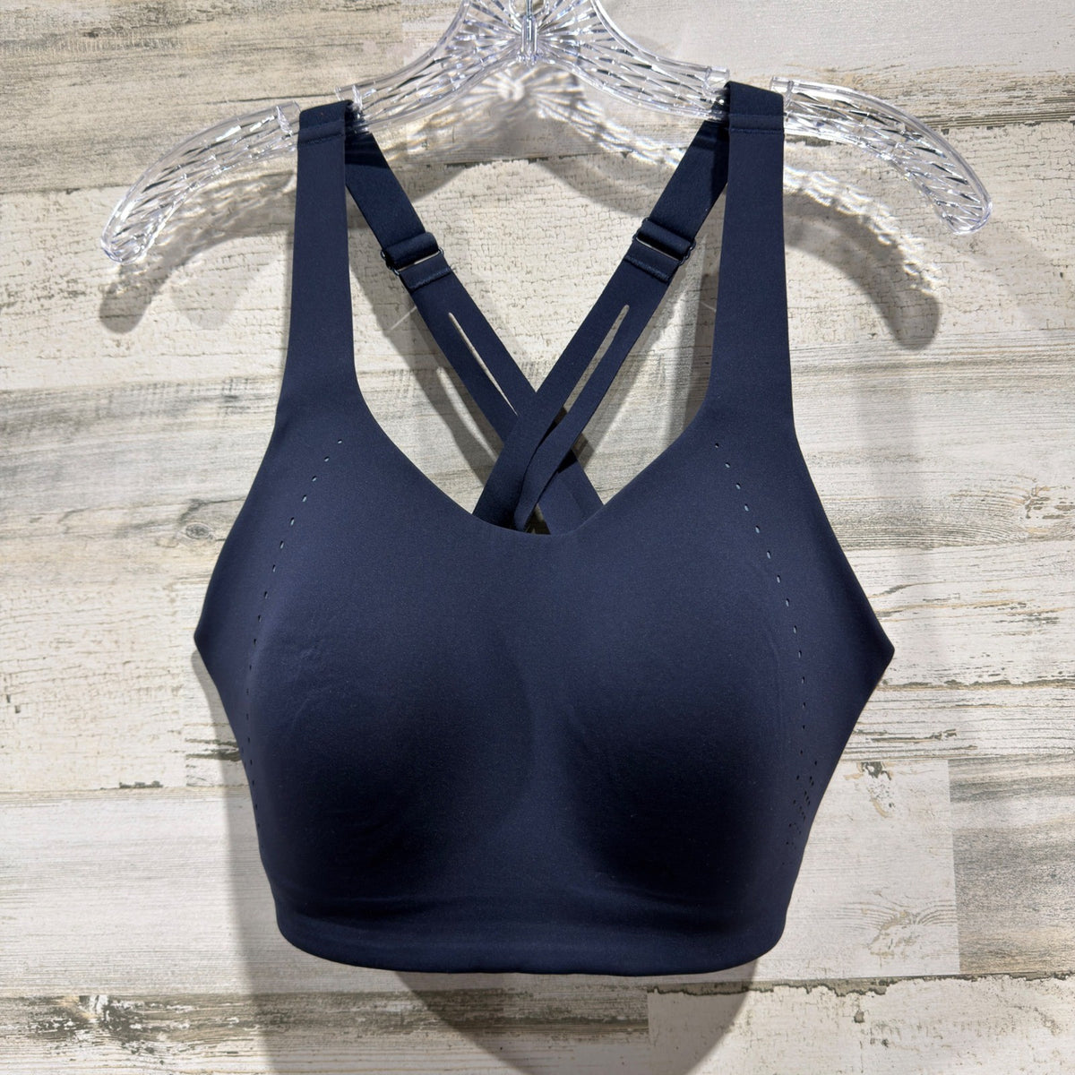 Lululemon AirSupport High-Support Bra 36DD Navy Blue Nylon Performance EUC0