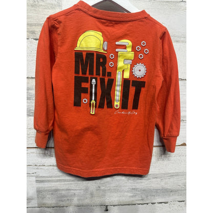 Casdin McCoy Graphic Tee Boys 4 Orange Mr Fix It Long Sleeve EUC0