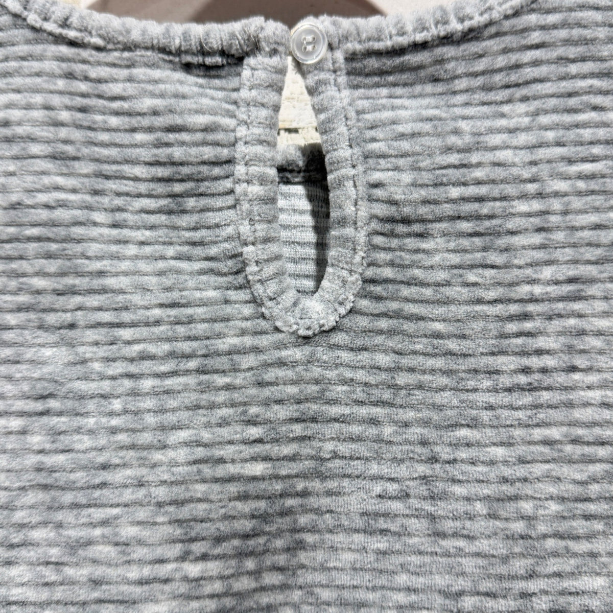 Vignette Ruffle Top Girls Size 10Y Gray Ribbed Velvet Coquette NWT5