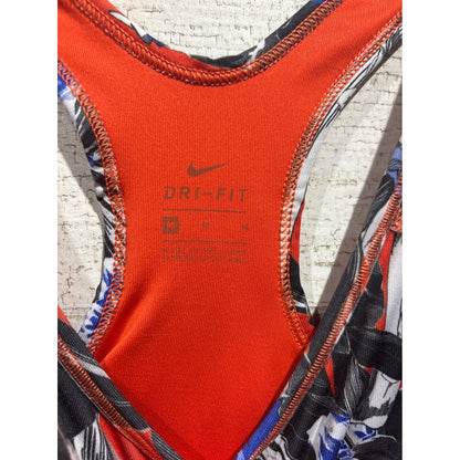 Nike Sports Bra Women Medium Red Floral Racerback Tropicalcore EUC2