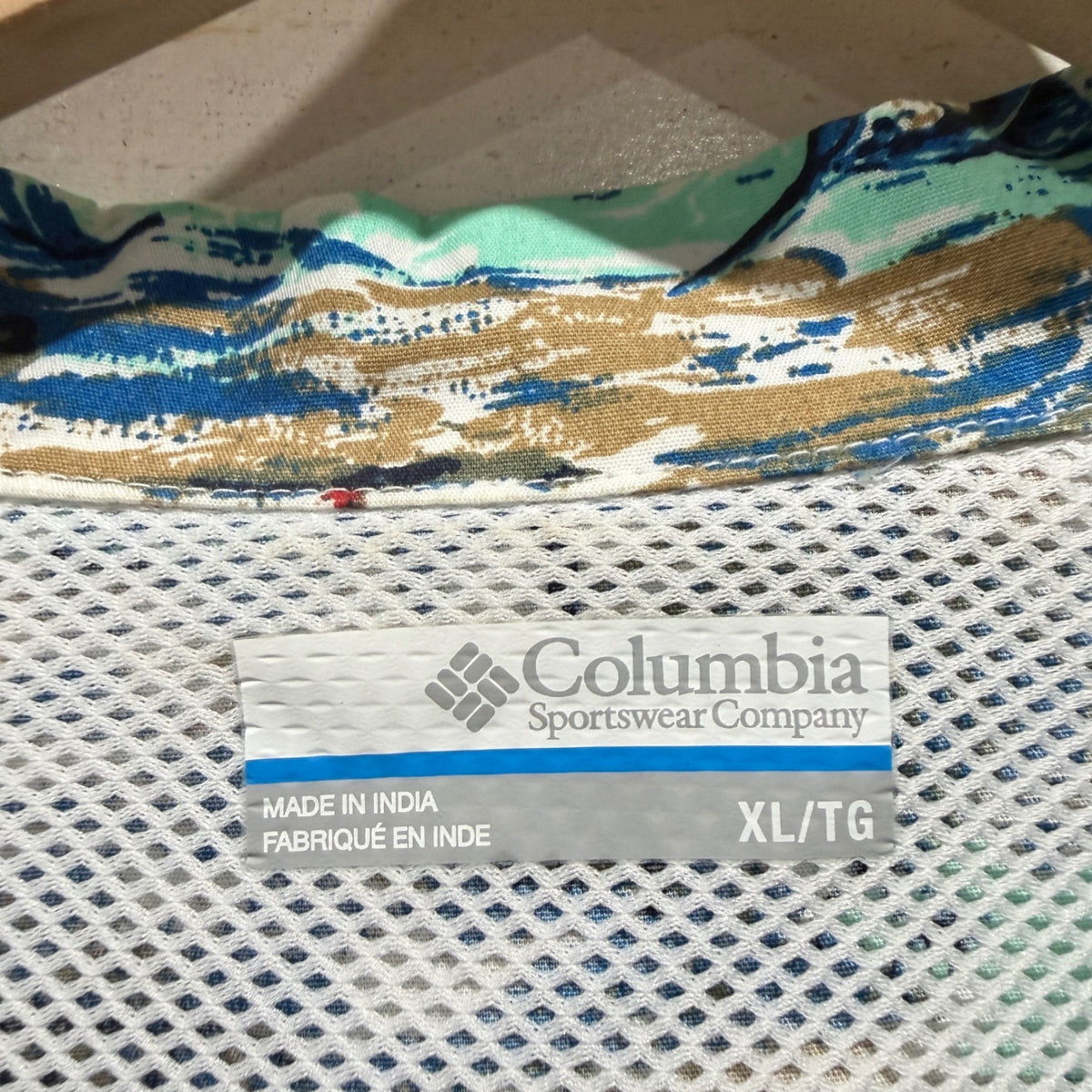 Columbia PFG Super Tamiami Shirt Mens XL White Tropical Cotton Fishing Style EUC3