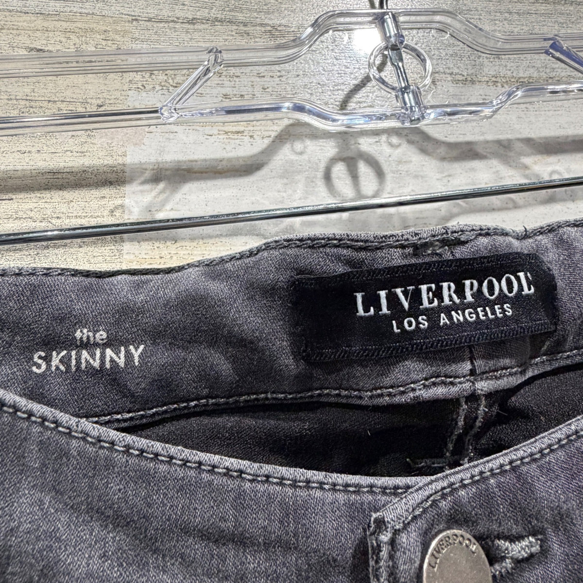 Liverpool The Skinny Jeans Women 16 Black Cotton Blend Faded Denim Casual1