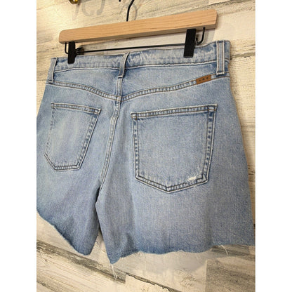 AYR All Year Round Denim Shorts Women 29 Blue Distressed Raw Hem EUC3