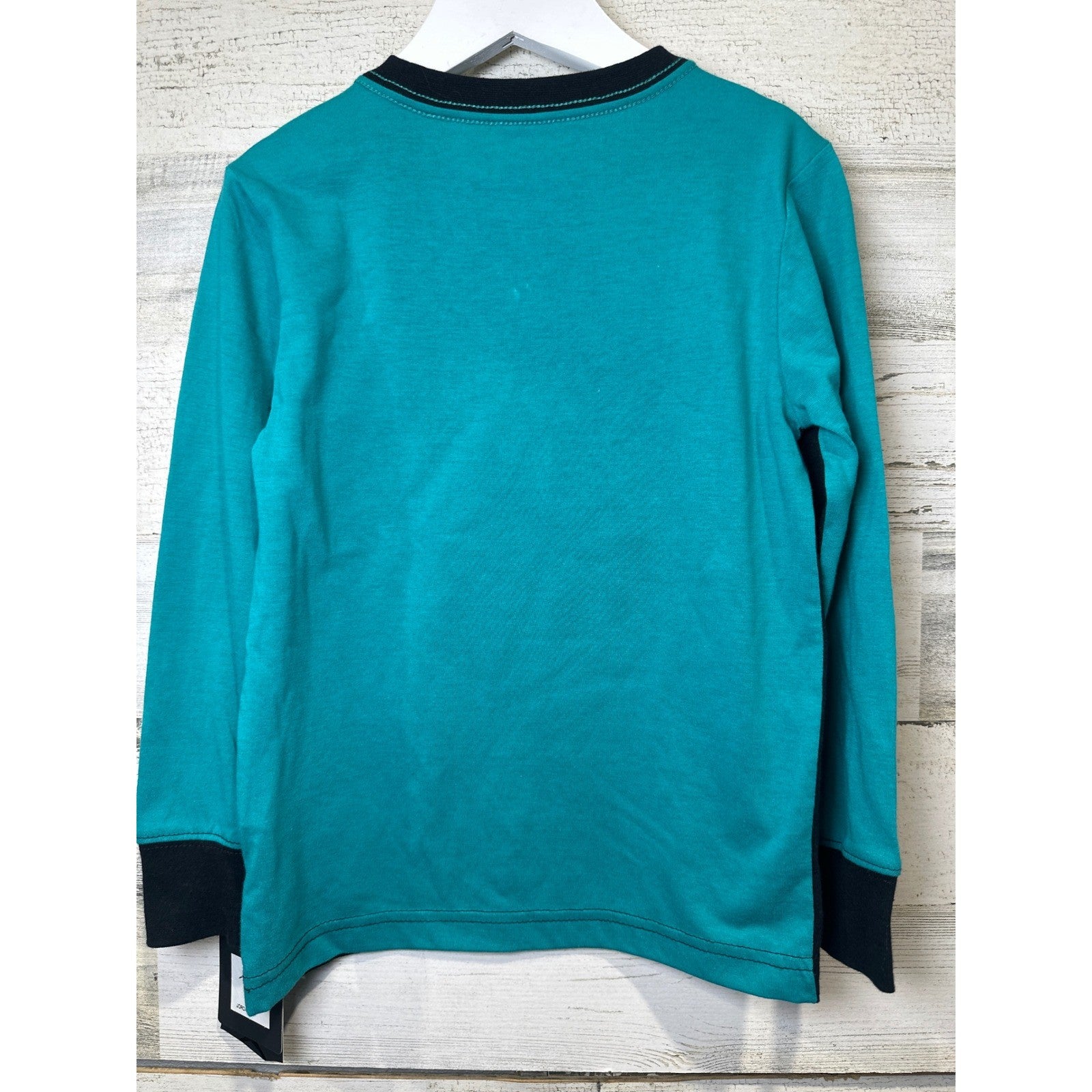 Jordan Long Sleeve Shirt Boys Size 5 Black Teal Jumpman Graphic NWT Top Only2