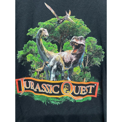Jurassic Quest T-Shirt Boys Medium Black Dinosaur Graphic Tee Adventure EUC1