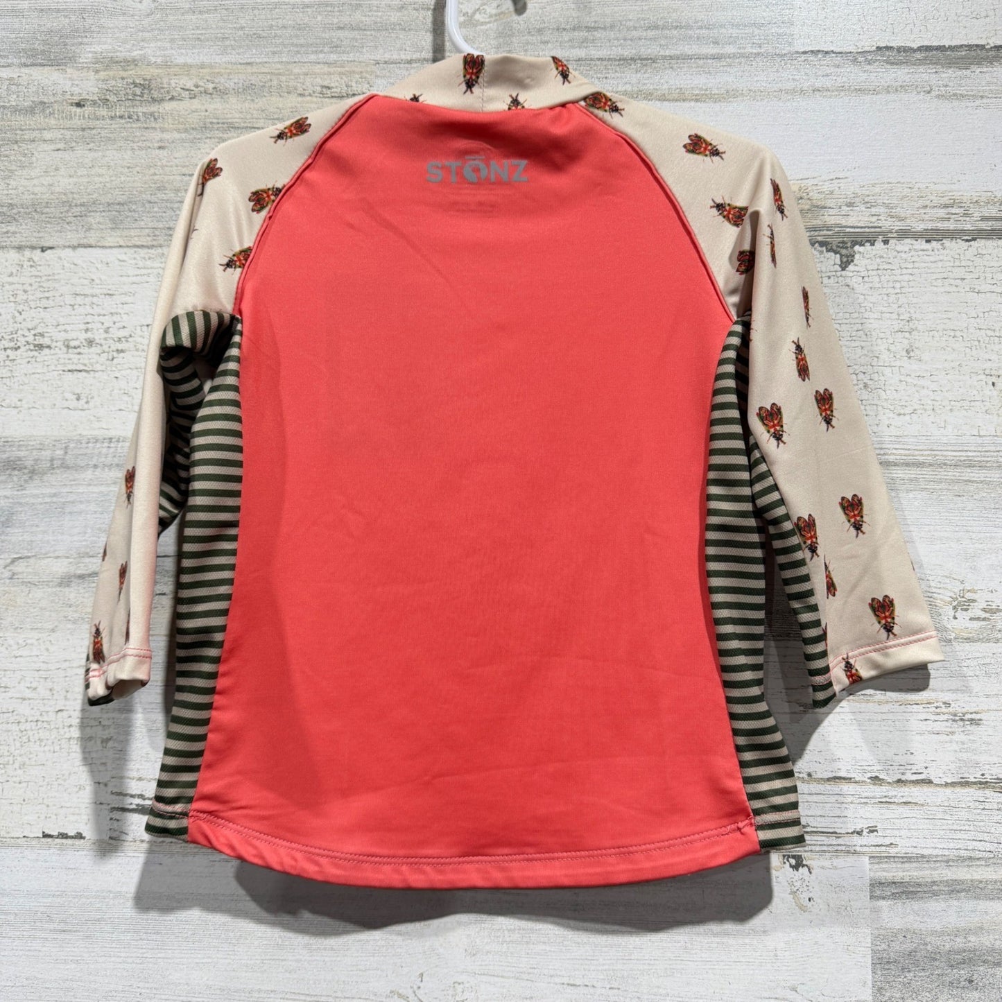Stonz Sun Shirt Kids 2T Coral Forest Trail Beetle Print Rash Guard NWT4