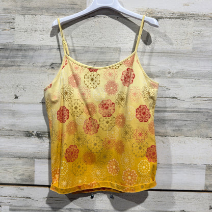 The North Face A5 Series Cami Tank Top Women XL Yellow Cotton Mandala Boho  GUC*0
