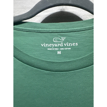 Vineyard Vines Long Sleeve T-Shirt Men Medium Green Pocket Graphic EUC2