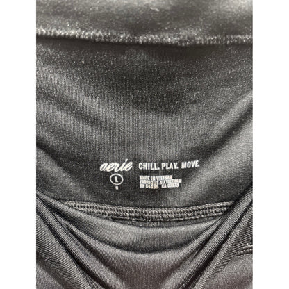 Aerie Leggings Women Large Black High Waisted Pockets Athleisure EUC2
