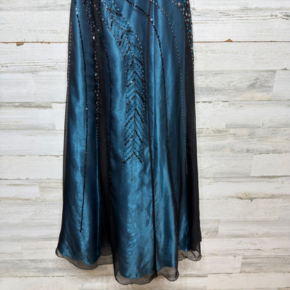 Aspeed Gown Women 4 Teal Black Beaded Sequin Formal Prom Y2K EUC6