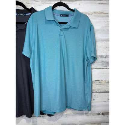 Member's Mark Stretch Cotton Polo Men XL Grey Blue Bundle Golf Preppy EUC2