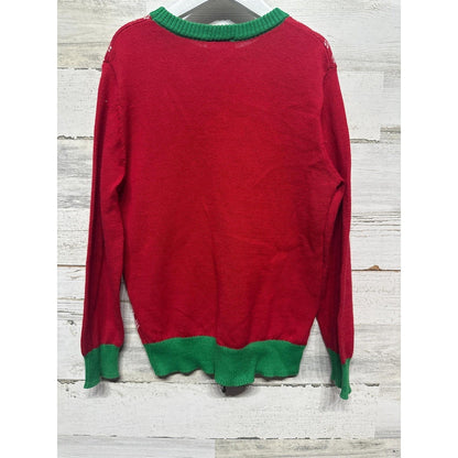 Dr. Seuss The Grinch Sweater Youth 7/8 Red Green Graphic Knit Holiday EUC1