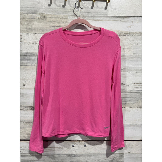 Nike Yoga Dri-FIT Shirt Women Small Pink Long Sleeve Activewear EUC0