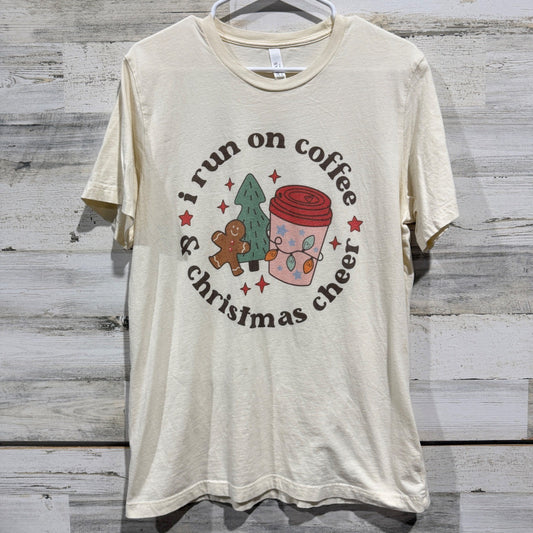 Bella Canvas Christmas Cheer T-Shirt Women Large Cotton Holiday Graphic EUC0