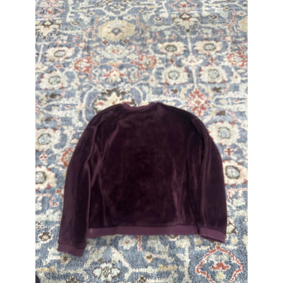Athleta Girl Coaster Luxe Sweatshirt Girls XS 6 Dark Plum Fuzzy Fleece4