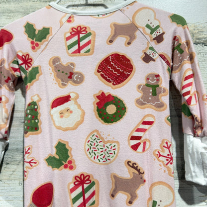 Caden Lane Sleeper Girls 0-3M Pink Christmas Cookie Bamboo Holiday PJs4