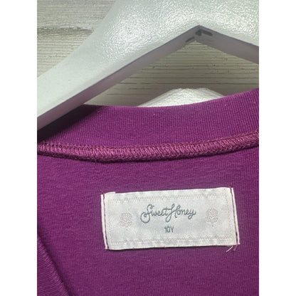 SweetHoney Sweatshirt Kids 10Y Purple Trick or Treat Halloween Graphic EUC2