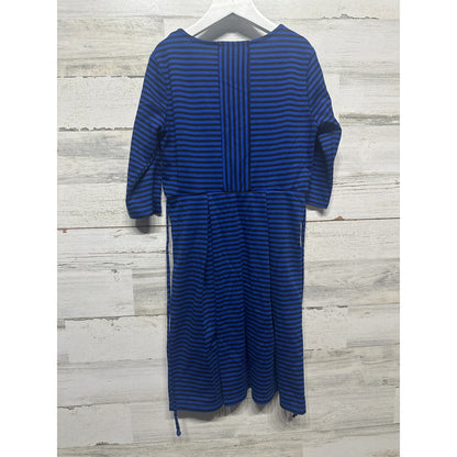 Speechless Skater Dress Girls Size 12 Blue Black Striped 3/4 Sleeve EUC2