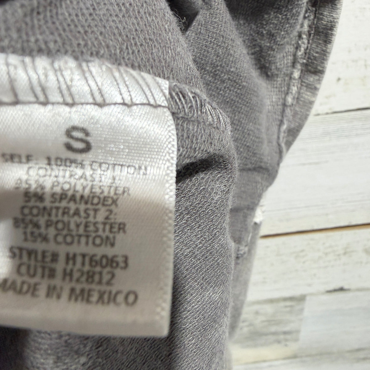 J. HER Sweatshirt Women Small Gray Floral Patchwork Crochet Boho EUC4